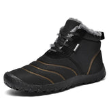 Men Hiking Shoes Winter Boots Keep Warm Plush Waterproof Ankle Boots Outdoor Non-slip High-top Zapatos Outdoor Hombre