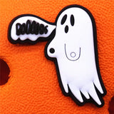 Sale 1pcs Cartoon Ghosts Shoe Buckle Accessories PVC Halloween Shoe Charm Decorations Pins Fit Croc Jibz Party Kids