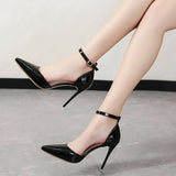 High Heels Sexy Buckle Sandals Pointed Toe Stiletto High Heels 2022 Fashion All-match New Summer Women's Shoes