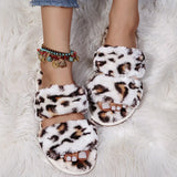Slippers Women Cozy Faux Fur Indoor Floor Slides Flat Soft Furry Shoes Women Home Slippers Female Winter Warm Flip