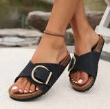 Breakj Summer Net Red New Fashion Wear Anti-Slip Cork Toeside Beach Women's Shoes Large