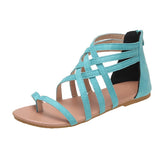 Sandals 2023 Summer New Multi-Color Large-Size Sandals Women's Suede Open-Toe One-Word Buckle Flat