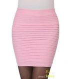 Summer Skirts Sexy Short Ladies Skirt High Waist A-Line Skirts High Elastic Black Red Pleated Skirt Candy