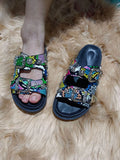 Size Slippers Female 2023 New Sweet Cool Belt Buckle Willow Nail Flat Slippers Wear Open Toe Word