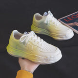 Sneakers Gradient Biscuits Bottom Female Student Sneakers Korean Ins Tide 2021 Fall New Thick Bottom Casual Shoes