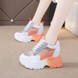 Breakj New Summer High-Up Small White Shoes Women's Spring Net Casual Sneakers Breathable Old Dad Shoes Net