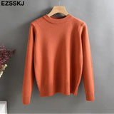color O-Neck basic sweater thick Women Sweater Pullover Casua Long Sleeve Sweater for women Female pullover