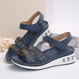 Breakj Female Thick Bottom Slope Sandals Large-Size With A Glide Water Drill Thick Bottom Cushion Sandals