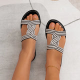 Breakj Slippers Female 2024 Summer Soft Bottom Wear A Line Diamond Beach