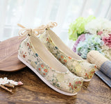 Breakj Shoes, Hanfu Shoes, Brocade Pomegranate Flower Jacquard, Ancient Women's Single