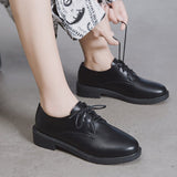 Retro British Style Small Leather Shoes 2024 Spring New Single Shoes For Female Students Flat-Soled Hong Kong Style Leisure Happy