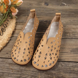 Breakj Large-Size Hollow Carved Flat Sole Single Shoes Round Head Lazy One Foot Pedal Low Help Shallow Boat