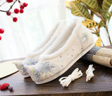 Breakj Shoes Hanfu Shoes Ancient Style Warped Head Shoe Shoe Embroidered Cloth Shoes Women's Singles Shoes Stage Dance
