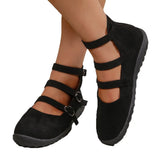 Breakj Retro Double Button Cloth Shoes Single Shoes 2025 Large Square Light Mouth