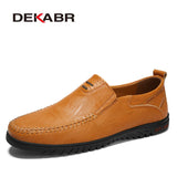 Summer Men Shoes Casual Luxury Brand Genuine Leather Mens Loafers Moccasins Italian Breathable Slip on Boat Shoes Size