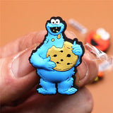 imitation 1pcs Cartoon PVC Shoe Charms Sesame Street Shoe Accessories Shoe Buckle Decorations fit Croc JIBZ Kids X-mas