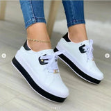 Breakj Summer New Ladies Thick-Soled Casual Single Shoes Women's Thick-Sed Round-Headed Embroidered Leather Side Single