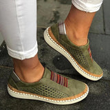 Women Slip on Sneakers Shallow Loafers Vulcanized Shoes Breathable Hollow Out Casual Ladies Shoes Woman Plus Size
