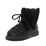 Women Warm Fur Ankle Snow Boots Girls Platform Waterproof Shoes Fashion Suede Female Outdoor Casual Flats Booties Drop
