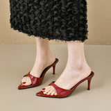 Breakj Slippers 2025 Spring New Women's Shoes Casual Light Pointed Slippers Type Wearing High-Heeled Cool