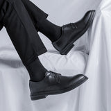 Breakj Shoes Men Korean Edition Fashion Business Dress British Suit Wedding Black Casual Shoes