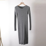 Winter long Sweater dress women solid bodycon Thick dress Female Jumper O-neck slim basic knit dress Long