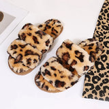 Slippers Women Cozy Faux Fur Indoor Floor Slides Flat Soft Furry Shoes Women Home Slippers Female Winter Warm Flip
