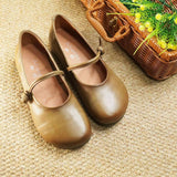 Breakj Women's Soft Soled Ballet Shoes Fashion Casual Round Toe Single Shoes Women's Mary Jane Shoes Simple Flat Shoes Ladies
