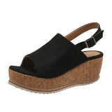 Breakj Size 2023 Summer New Cake With Buckle Sandals Female Hemp Rope Woven Wedge Platform