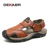 New Male Shoes Genuine Leather Men Sandals Summer Men Shoes Beach Sandals Man Fashion Outdoor Casual Sneakers Size