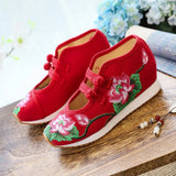 Breakj Shoes Sports Shoes Two-Color Rubber Beef Tendon Sole Leisure Embroidered Cloth Shoes Women's Single