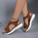 Breakj Sandals Women 2025 Summer New Thick Bottom Slope With Fish Mouth Net Breathable Lady Wearing