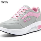 Women Sneakers 2023 Breathable Waterproof Wedges Platform Vulcanize Shoes Woman Spring Luxury Leather Casual Tennis Feminino