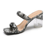 2022 New PVC Women Sandals Sexy Slip-On Clear Transparent Heels Full Colour High Heels Party Shoes Sandals Women Size