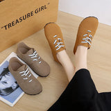 Breakj Retro Birken Shoe Women 2025 Autumn New Flat-Bottomed Round Head Casual Lace Not Tired Singles