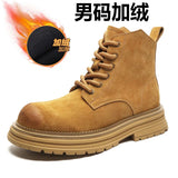 Breakj Martens Couples Fall 2024 Short Boots Fashion Ready Large Yellow Boots British Style Work Boots