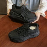 Shoes And Girls 2024 New Spring Breathable Cloth Korean Version Of Korean Version Of Students' Sports Thick Soles And High Running