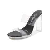 Breakj New Korean Version Of The Show Model Shoes Fine Heel Sexy Black Waterproof Table 11CM High Heel Sandal Female