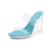 Breakj New Korean Version Of The Show Model Shoes Fine Heel Sexy Black Waterproof Table 11CM High Heel Sandal Female