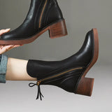 Breakj `Chelsea Boots Autumn Coarse And Brown Short Boots Lady British Handsome Martin Boots Boots