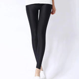 Women Shiny Pant Leggings Hot Selling Leggings Solid Color Fluorescent Spandex Elasticity Casual Trousers Shinny