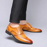 Breakj New Men's Plus Size Dress Leather Shoes Fashion Block Business Men's Shoes Korean