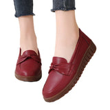 Breakj And Winter Large Women's Shoes Real Cowhed Mother Shoes Beef Sole Lazy Shoes Low Help Nurses Shoes Comfortable Women's Shoes Bean