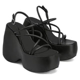 Breakj Women's Shoes Sandals 2023 New Large-Size Waterproof Table Thick Bottom Slope And Sexy Buckle