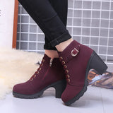 Breakj Boots Women's New High Heel Water Station Women's Shoes In The Autumn And Winter 2023 Martin Boots Round Head And Women's Single Boots