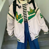 Coats Women Jacket High Street 2021 New Spring/autumn Korean Harajuku Port Style Baseball Uniform Couple Loose Bf