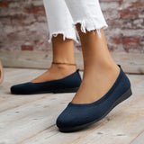 Breakj And Autumn New Large Size Round Head Solid Color Flat Casual Bean
