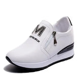 Platform Wedges Women's Sneakers Spring High Quality Rhinestone Mesh Breathable Increased Women's Shoes Casual