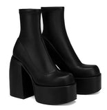 Luxury Brand New Ladies Platform Boots Thick High Heels Women's Boots Party Sexy Block Heel Shoes Woman Platform