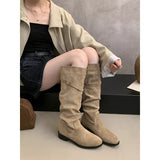 Breakj Skinny Skin Boots Kinca Color Pile Knight Boots Women 2025 New Autumn And Winter Slim High Barrel Thick And Long
